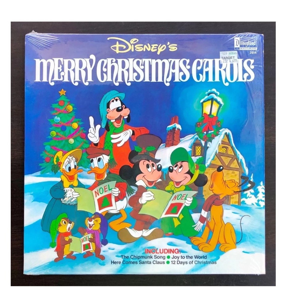 Disney Merry Christmas Carols Vinyl LP‎ 12" Blue 1980 Mickey Mouse vintage